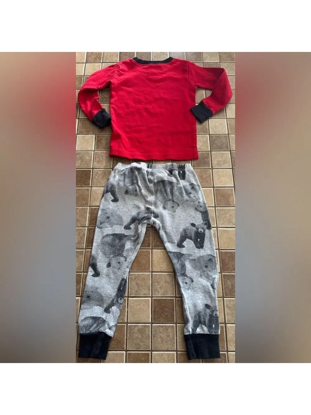 Carter's Red and Gray Bear Pajama Set